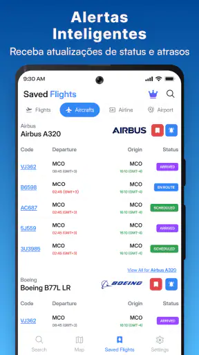 Acompanhar voos: Tráfego aéreo screenshot