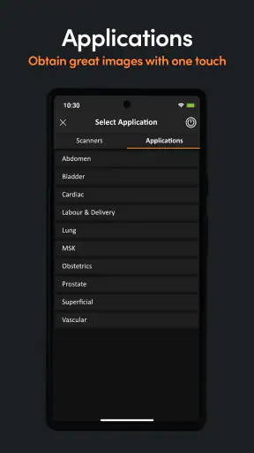 App de Ultrassom Clarius screenshot