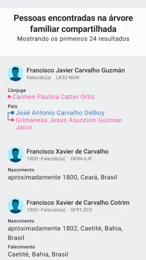 Árvore do FamilySearch screenshot