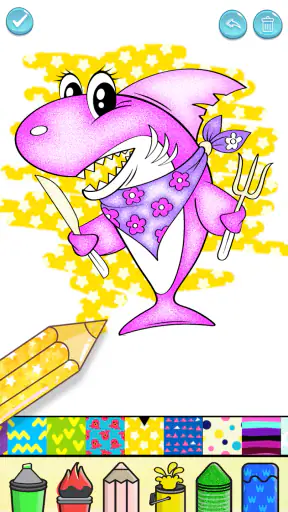 Baby Shark Glitter Coloring screenshot