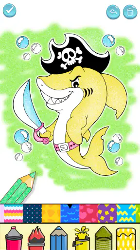 Baby Shark Glitter Coloring screenshot