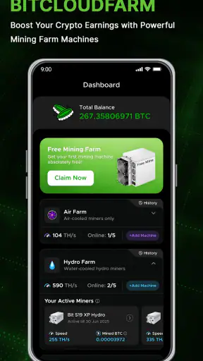 BitCloudFarm Miner, BTC Mining screenshot