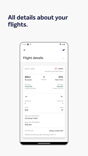 Brussels Airlines screenshot