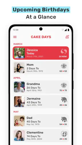 Cake Days: Birthday Reminder screenshot