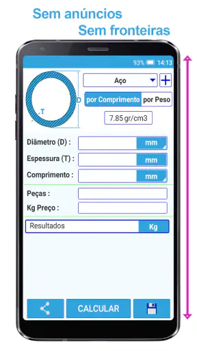 Calculadora de Pesos Metal Pro screenshot