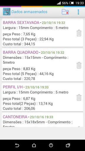 Calculadora de Pesos Metal Pro screenshot