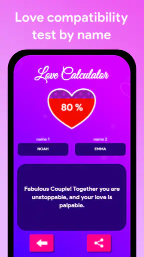 Calculadora do amor por nome screenshot