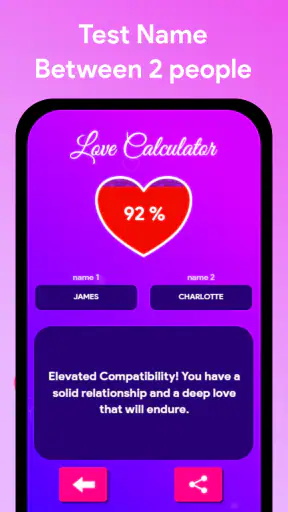 Calculadora do amor por nome screenshot