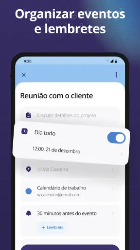 Calendário Agenda planner screenshot