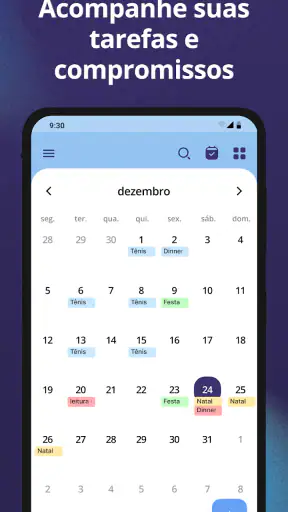Calendário Agenda planner screenshot
