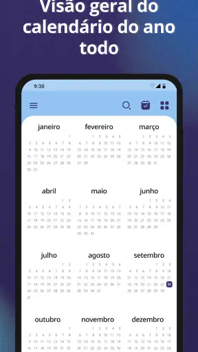 Calendário Agenda planner screenshot