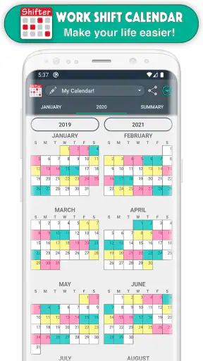 Calendário de turnos screenshot
