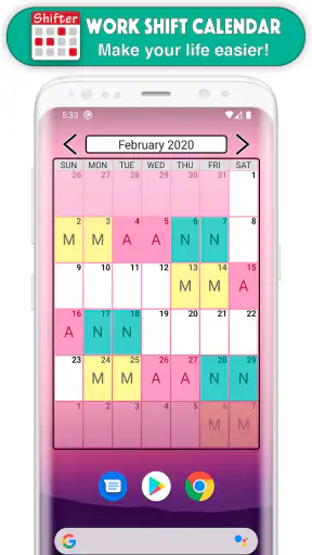 Calendário de turnos screenshot