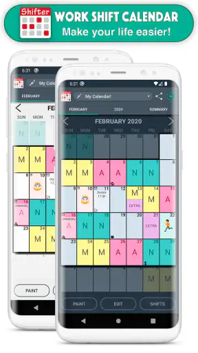 Calendário de turnos screenshot