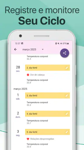 Calendário Menstrual Lilly screenshot
