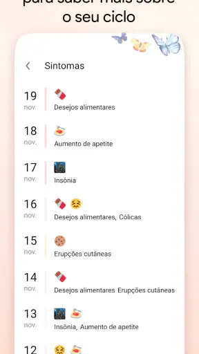 Calendário Menstrual Periodo screenshot