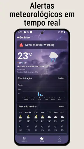 Clima e notícias locais, Radar screenshot