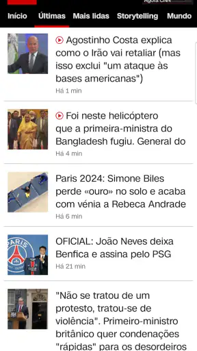 CNN Portugal screenshot