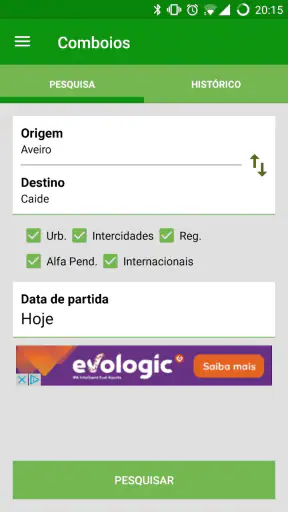 Comboios screenshot