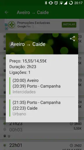 Comboios screenshot