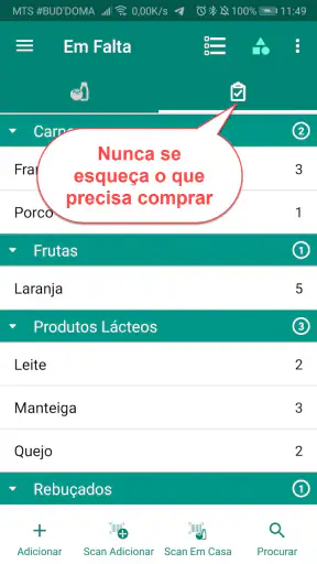 Compras e controle de validade screenshot