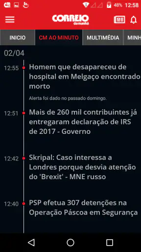 Correio da Manhã screenshot
