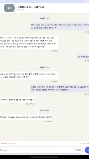 CorrLinks Text Chat screenshot