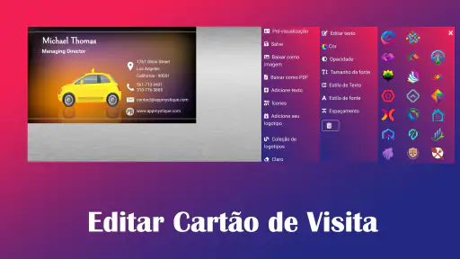 Criador de Cartão de Visita screenshot