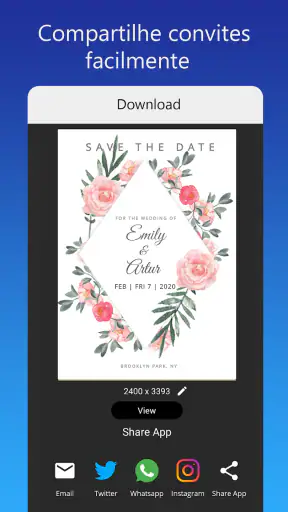 Criar convites personalizados screenshot