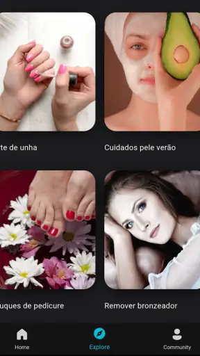 cuidados com a pele e rosto screenshot