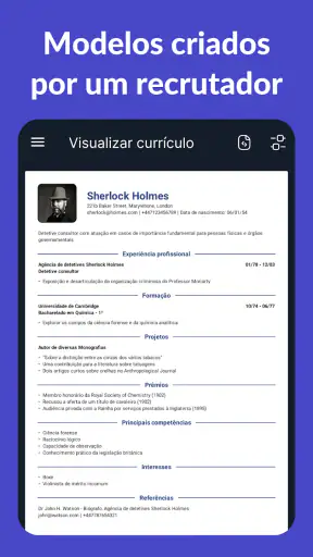 Currículo PDF - CV Engineer screenshot