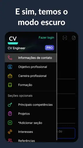 Currículo PDF - CV Engineer screenshot