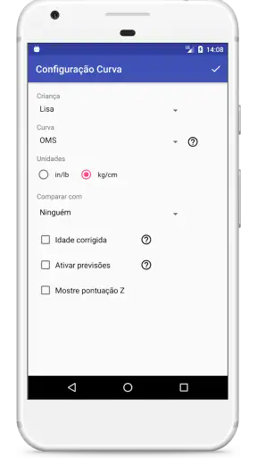 Curvas de Crescimento Criança screenshot