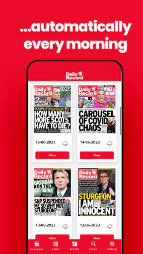 Daily Record Newspaper screenshot