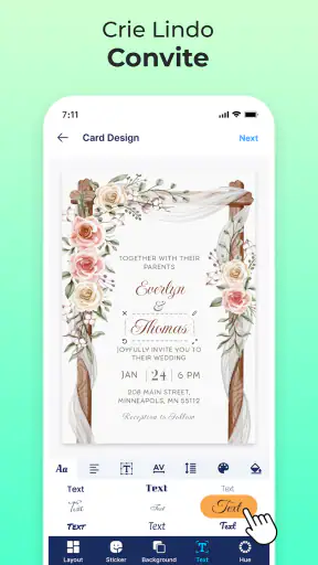 Design do Cartão de Convite screenshot