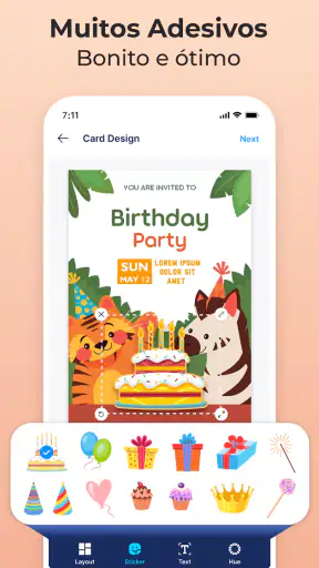 Design do Cartão de Convite screenshot