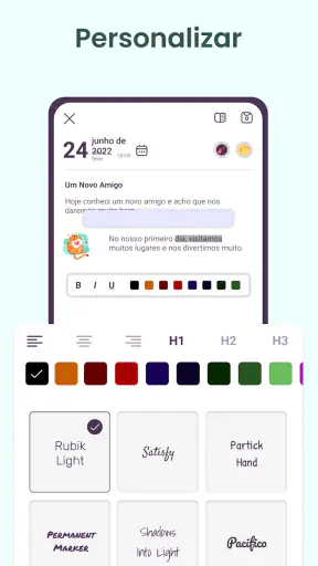 Diário, caderno com senha screenshot