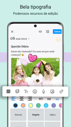 Diário com cadeado screenshot