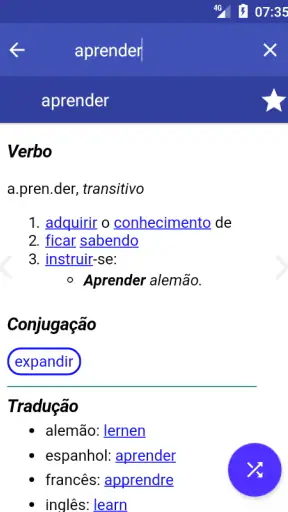 Dicionário de Português screenshot