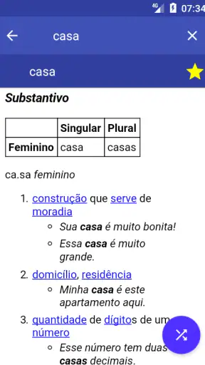 Dicionário de Português screenshot