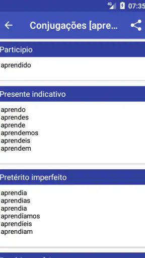Dicionário de Português screenshot