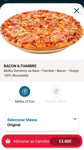 Domino’s Portugal screenshot