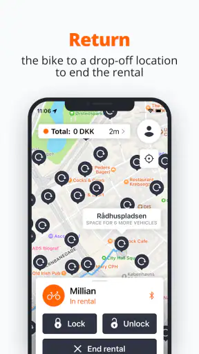 Donkey Republic Bike share screenshot