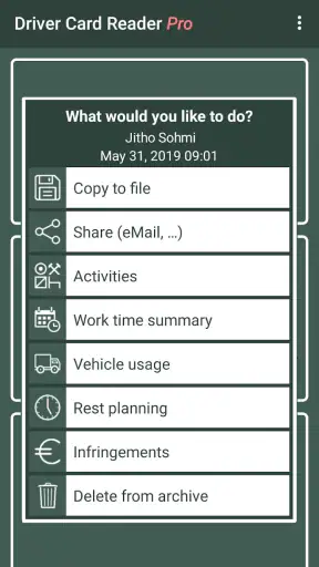 Driver Card Reader screenshot