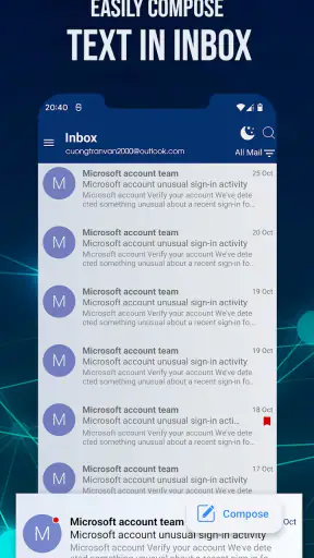 E-mail para Outlook e Hotmail screenshot