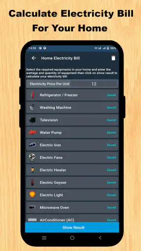 Electricity Calculator PRO screenshot