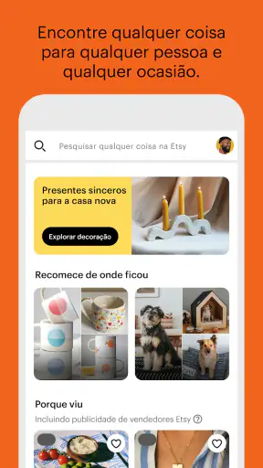 Etsy: artigos criativos únicos screenshot