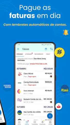 Faturas, Orçamento e despesas screenshot