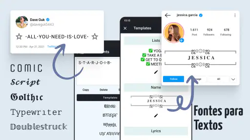Fonte de Letras Diferentes screenshot