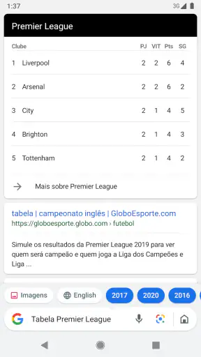 Google Go screenshot
